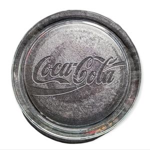 Vintage 90s Coca Cola Round Clear Glass Tray